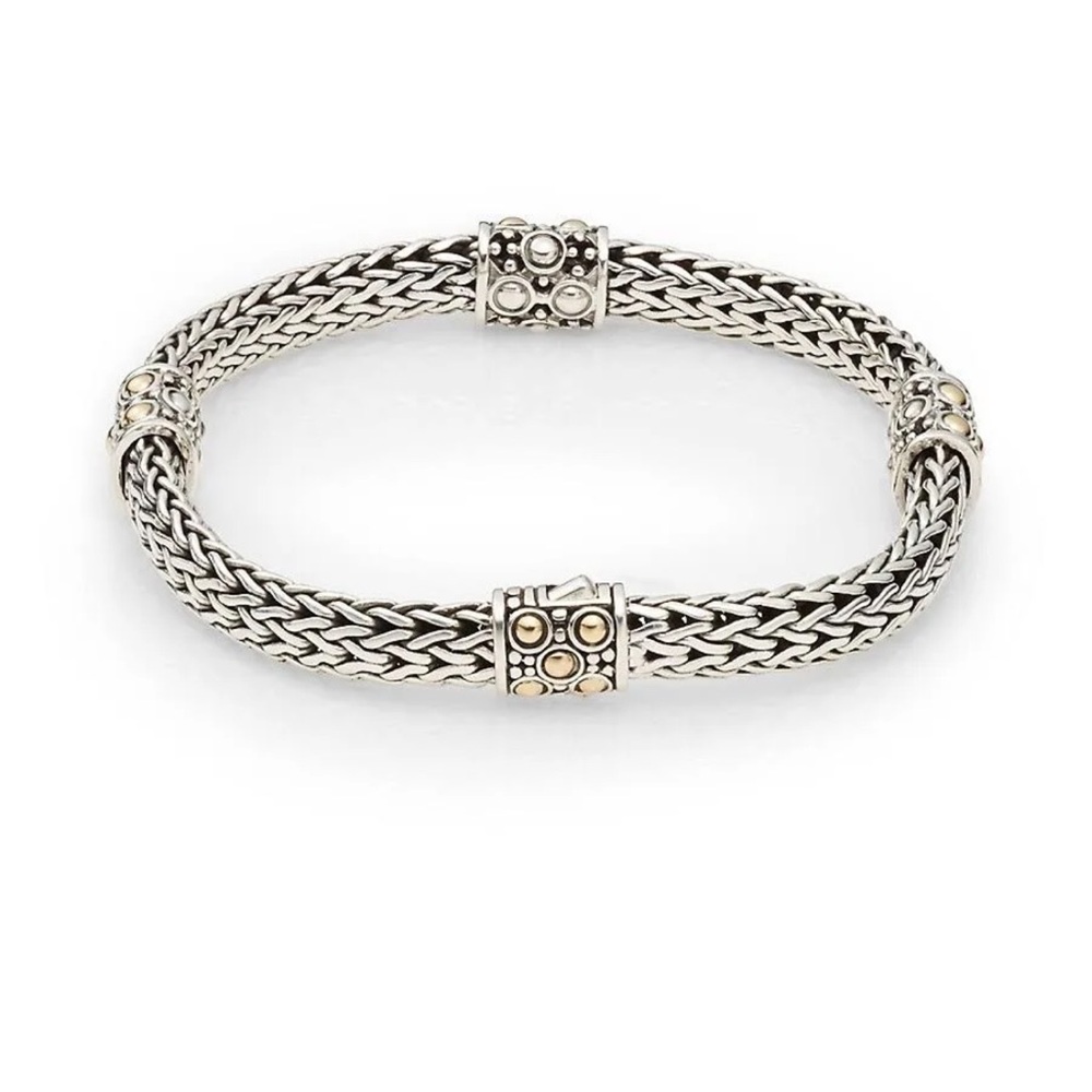 John Hardy Women's Two Tone Sterling Silver & 18K Yellow Gold Station Bracelet